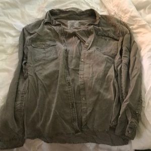 Army green button up
